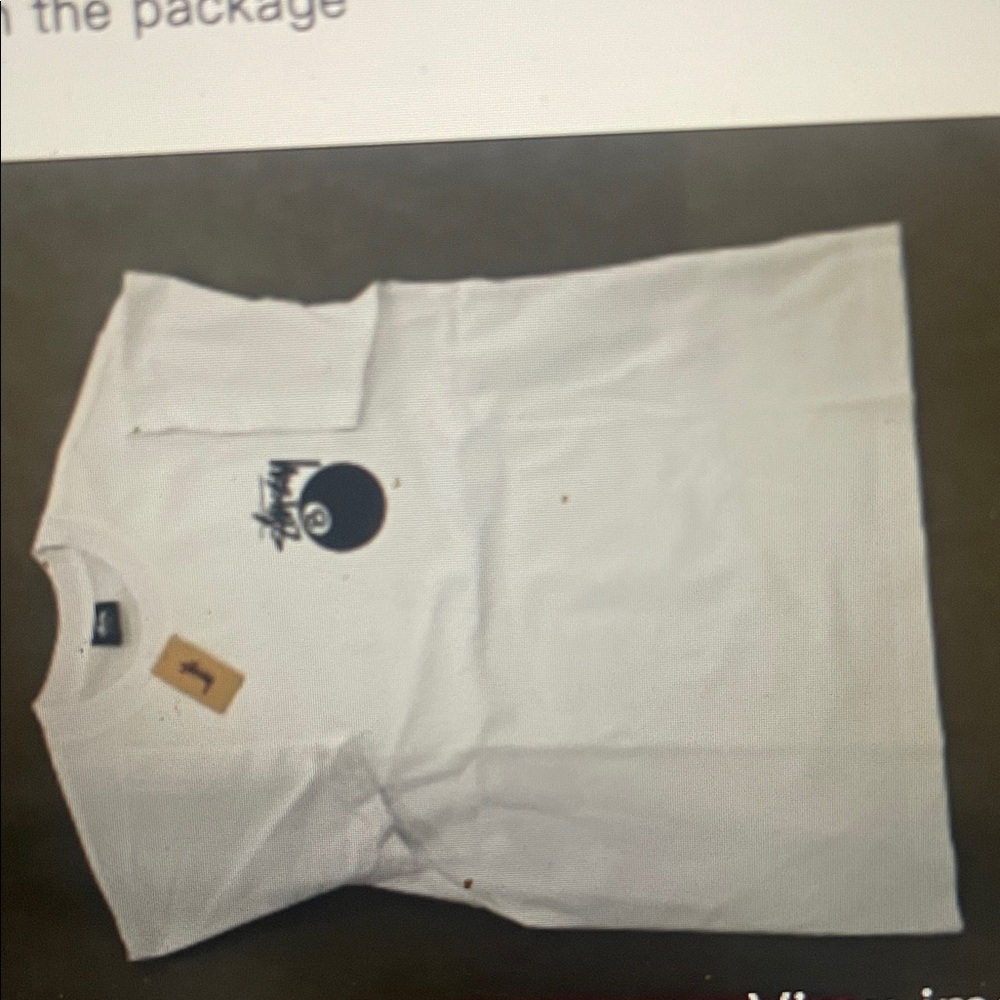 Stussy White Tee with Black Graphic
